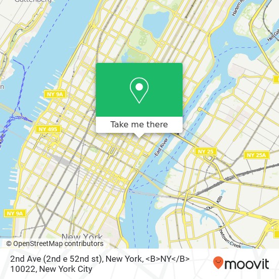 2nd Ave (2nd e 52nd st), New York, <B>NY< / B> 10022 map