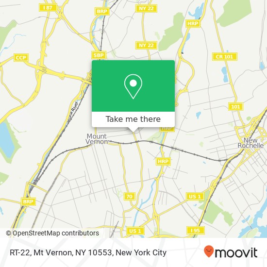 Mapa de RT-22, Mt Vernon, NY 10553