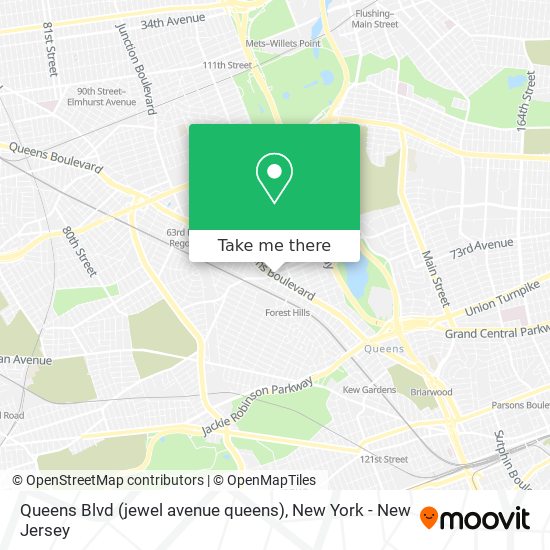Mapa de Queens Blvd (jewel avenue queens)