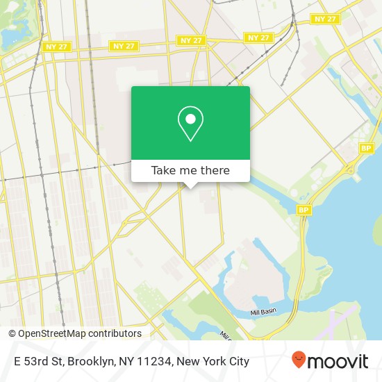 Mapa de E 53rd St, Brooklyn, NY 11234