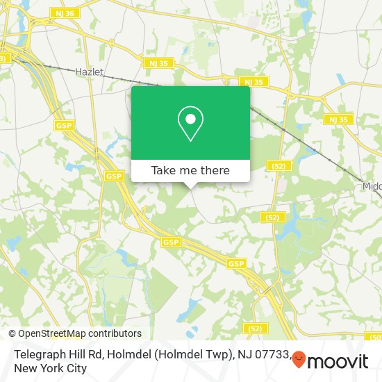 Mapa de Telegraph Hill Rd, Holmdel (Holmdel Twp), NJ 07733