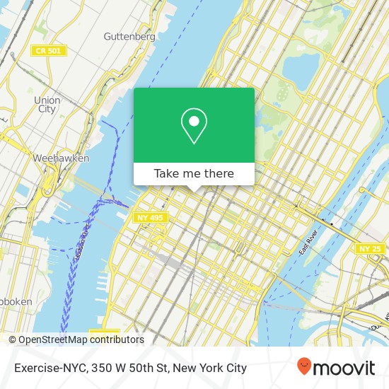 Exercise-NYC, 350 W 50th St map