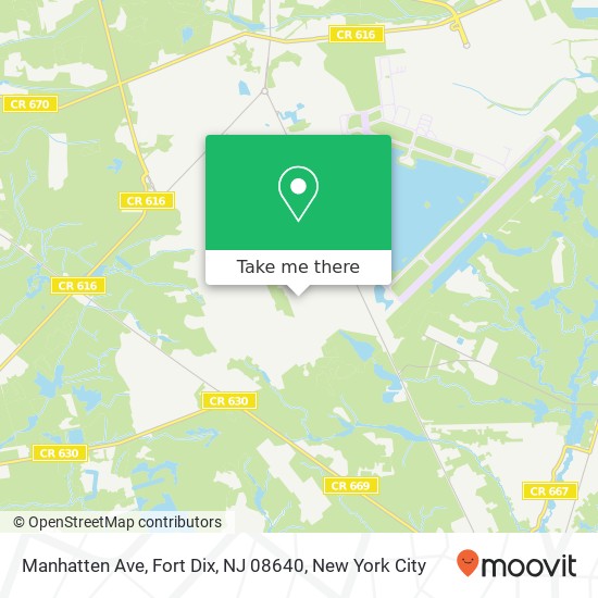 Mapa de Manhatten Ave, Fort Dix, NJ 08640