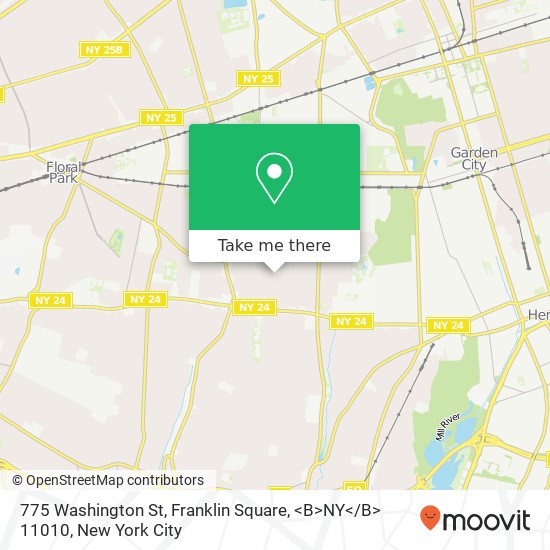 775 Washington St, Franklin Square, <B>NY< / B> 11010 map