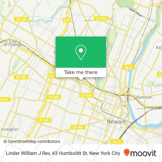 Mapa de Linder William J Rev, 43 Humboldt St