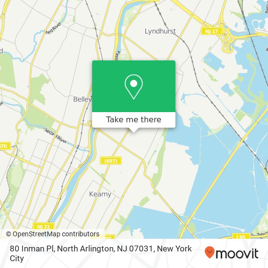 80 Inman Pl, North Arlington, NJ 07031 map