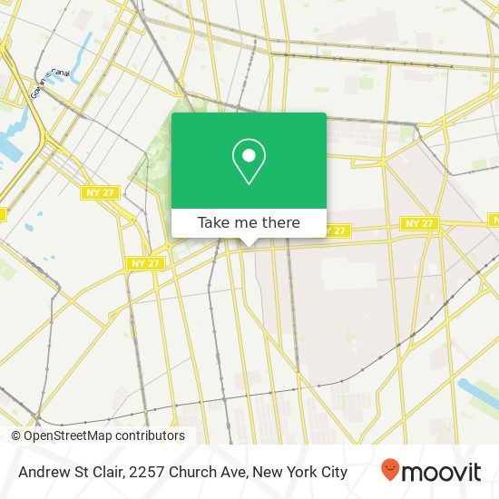 Mapa de Andrew St Clair, 2257 Church Ave