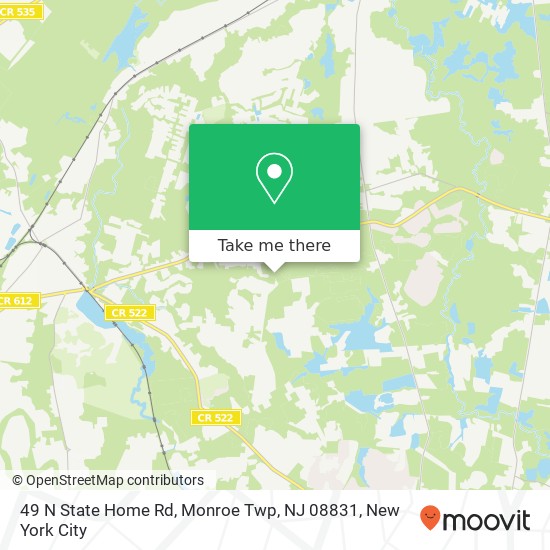 Mapa de 49 N State Home Rd, Monroe Twp, NJ 08831