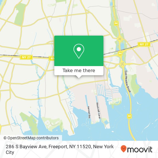 Mapa de 286 S Bayview Ave, Freeport, NY 11520