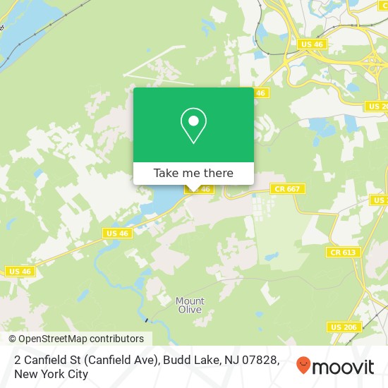 Mapa de 2 Canfield St (Canfield Ave), Budd Lake, NJ 07828