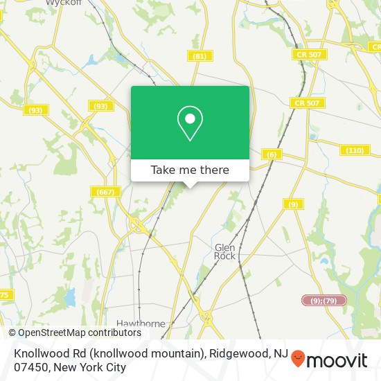 Mapa de Knollwood Rd (knollwood mountain), Ridgewood, NJ 07450