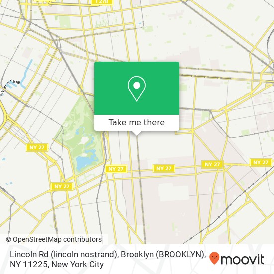 Mapa de Lincoln Rd (lincoln nostrand), Brooklyn (BROOKLYN), NY 11225