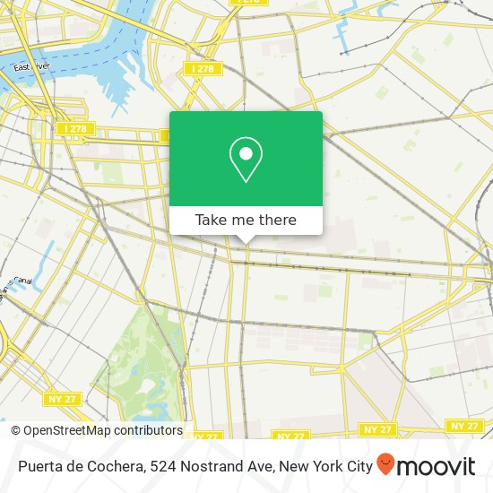 Mapa de Puerta de Cochera, 524 Nostrand Ave