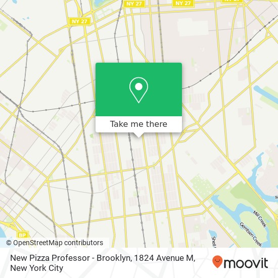 Mapa de New Pizza Professor - Brooklyn, 1824 Avenue M