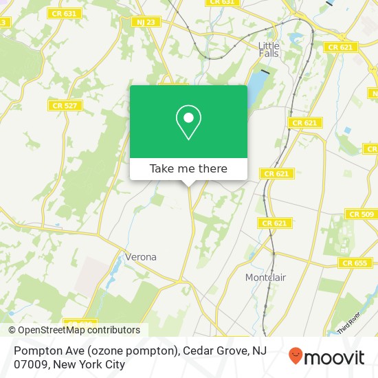 Mapa de Pompton Ave (ozone pompton), Cedar Grove, NJ 07009