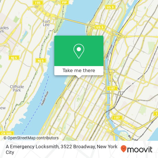 Mapa de A Emergency Locksmith, 3522 Broadway