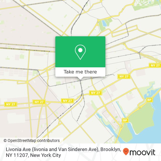 Mapa de Livonia Ave (livonia and Van Sinderen Ave), Brooklyn, NY 11207