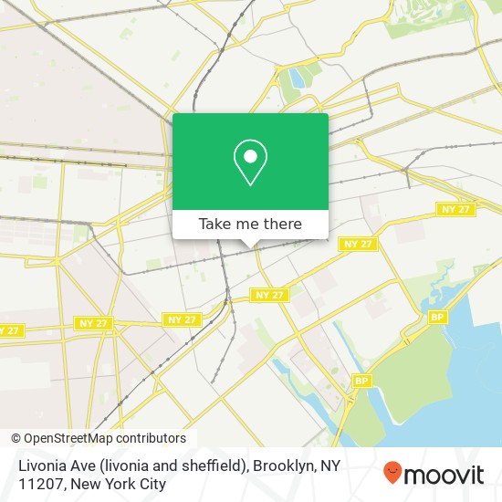 Mapa de Livonia Ave (livonia and sheffield), Brooklyn, NY 11207