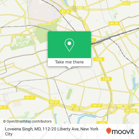 Mapa de Loveena Singh, MD, 112-20 Liberty Ave