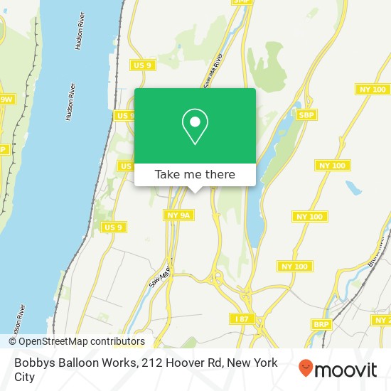 Mapa de Bobbys Balloon Works, 212 Hoover Rd