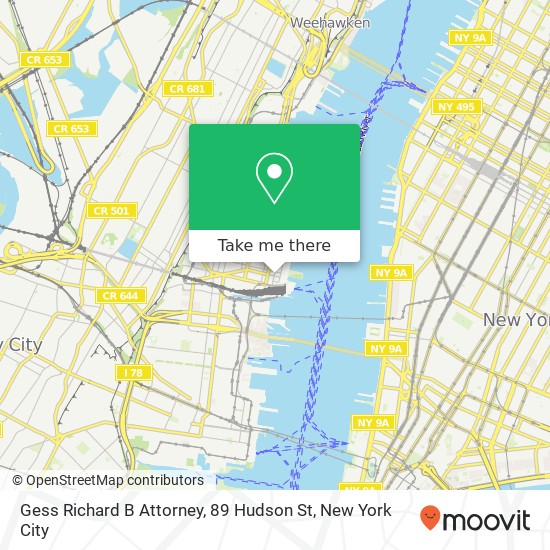 Gess Richard B Attorney, 89 Hudson St map