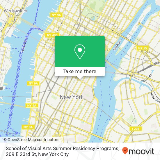 School of Visual Arts Summer Residency Programs, 209 E 23rd St map