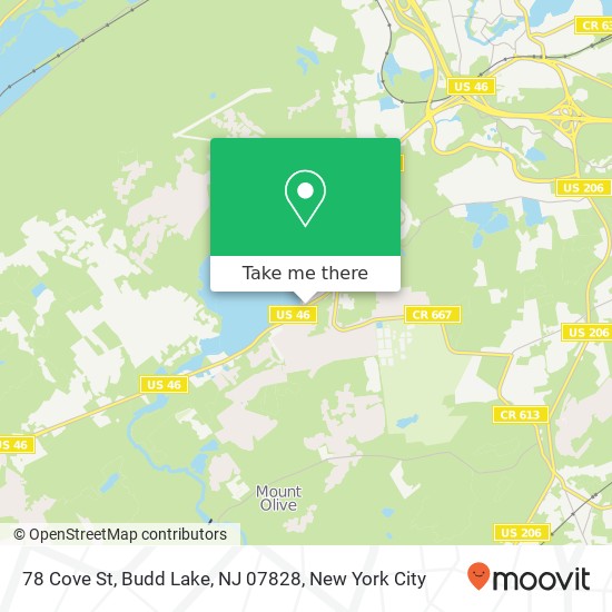 Mapa de 78 Cove St, Budd Lake, NJ 07828