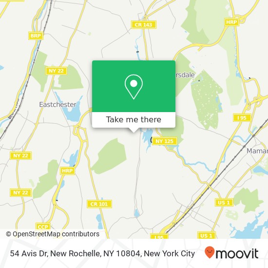 Mapa de 54 Avis Dr, New Rochelle, NY 10804