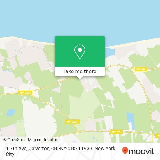 Mapa de 1 7th Ave, Calverton, <B>NY< / B> 11933