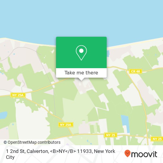 Mapa de 1 2nd St, Calverton, <B>NY< / B> 11933