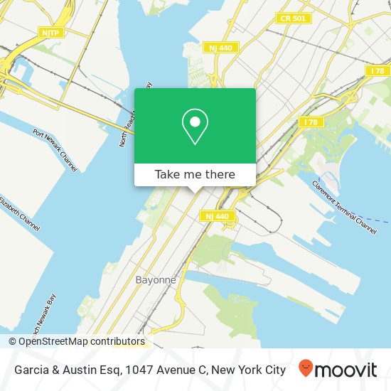 Mapa de Garcia & Austin Esq, 1047 Avenue C