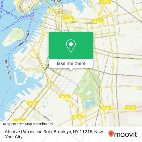 Mapa de 6th Ave (6th av and 3rd), Brooklyn, NY 11215