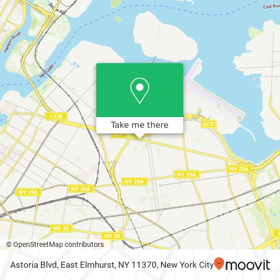 Mapa de Astoria Blvd, East Elmhurst, NY 11370