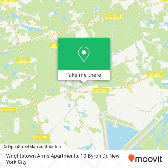 Mapa de Wrightstown Arms Apartments, 10 Byron Dr