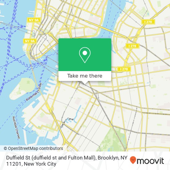 Mapa de Duffield St (duffield st and Fulton Mall), Brooklyn, NY 11201