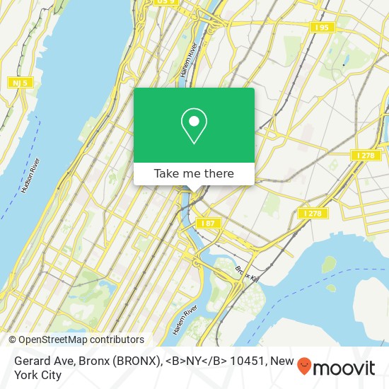 Gerard Ave, Bronx (BRONX), <B>NY< / B> 10451 map