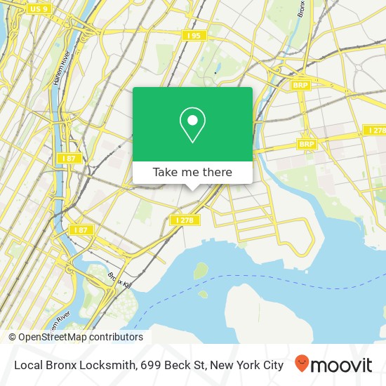 Mapa de Local Bronx Locksmith, 699 Beck St