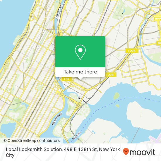 Mapa de Local Locksmith Solution, 498 E 138th St