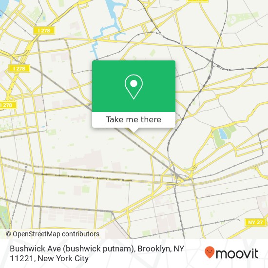 Bushwick Ave (bushwick putnam), Brooklyn, NY 11221 map