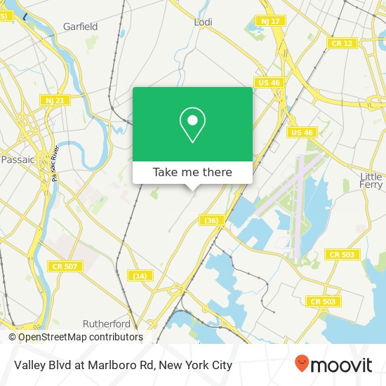 Valley Blvd at Marlboro Rd map