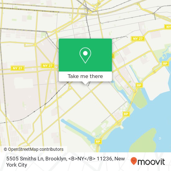 Mapa de 5505 Smiths Ln, Brooklyn, <B>NY< / B> 11236