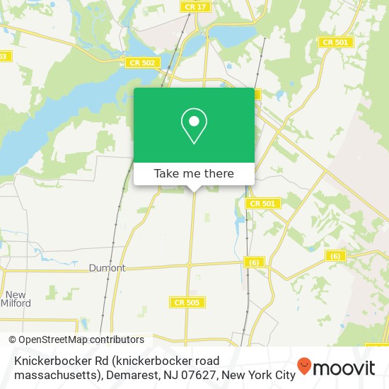 Mapa de Knickerbocker Rd (knickerbocker road massachusetts), Demarest, NJ 07627