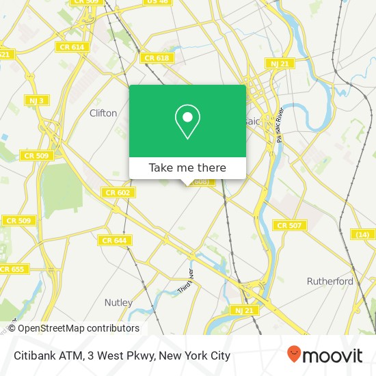 Mapa de Citibank ATM, 3 West Pkwy