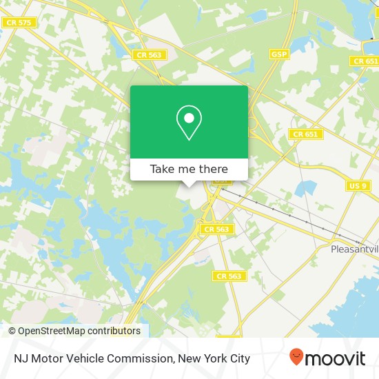 Mapa de NJ Motor Vehicle Commission
