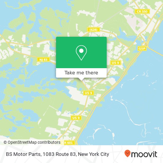 BS Motor Parts, 1083 Route 83 map