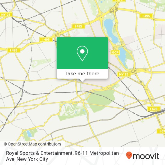 Mapa de Royal Sports & Entertainment, 96-11 Metropolitan Ave