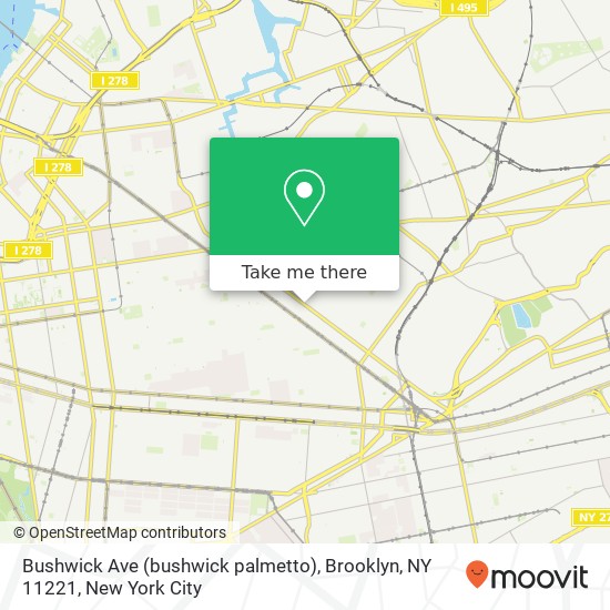 Bushwick Ave (bushwick palmetto), Brooklyn, NY 11221 map