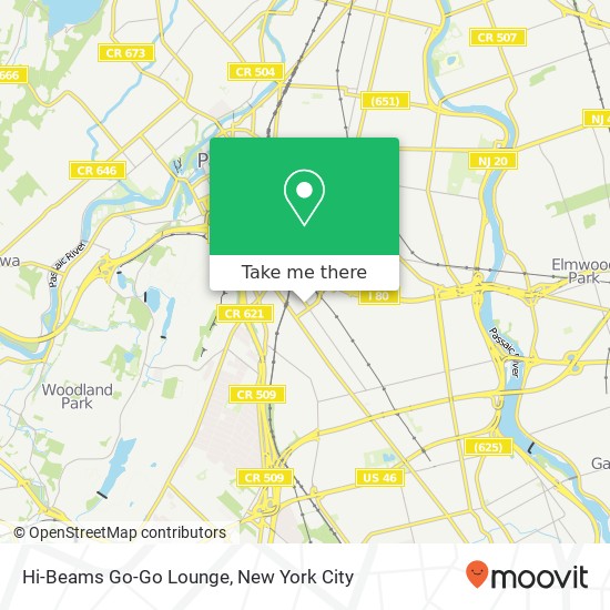 Mapa de Hi-Beams Go-Go Lounge