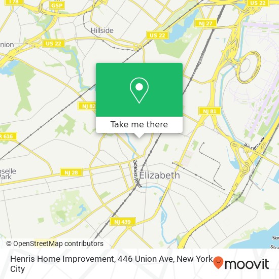 Henris Home Improvement, 446 Union Ave map