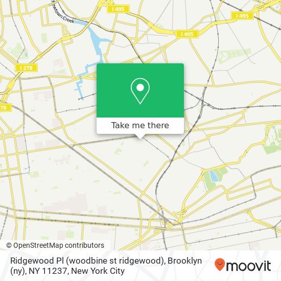 Ridgewood Pl (woodbine st ridgewood), Brooklyn (ny), NY 11237 map